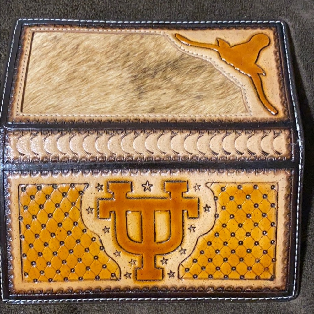 Hand crafted Texas Longhorns wallet.